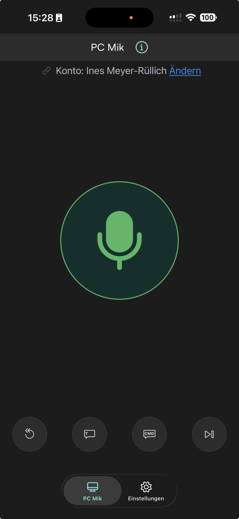 die 3M Mobile Microphone App in Benutzung